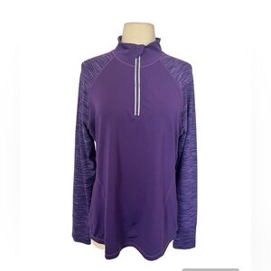 Ideology Women's Long Sleeve 1/4 Zip High Neck Activewear Yoga Jacket Size Large